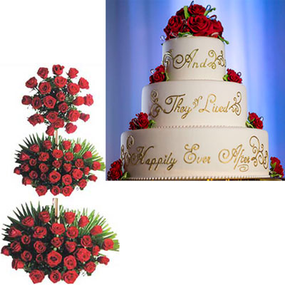 "Wedding Fondant cake - code01 (8 Kgs) - Click here to View more details about this Product